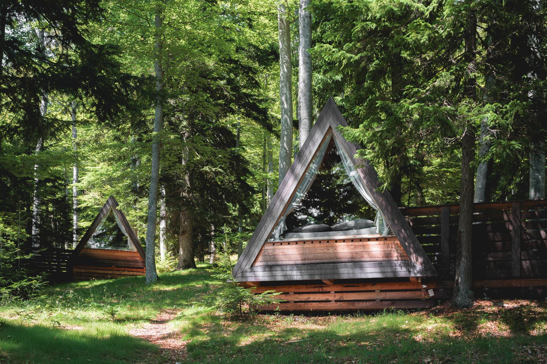 Cabin 3 — A-frame wooden exterior
